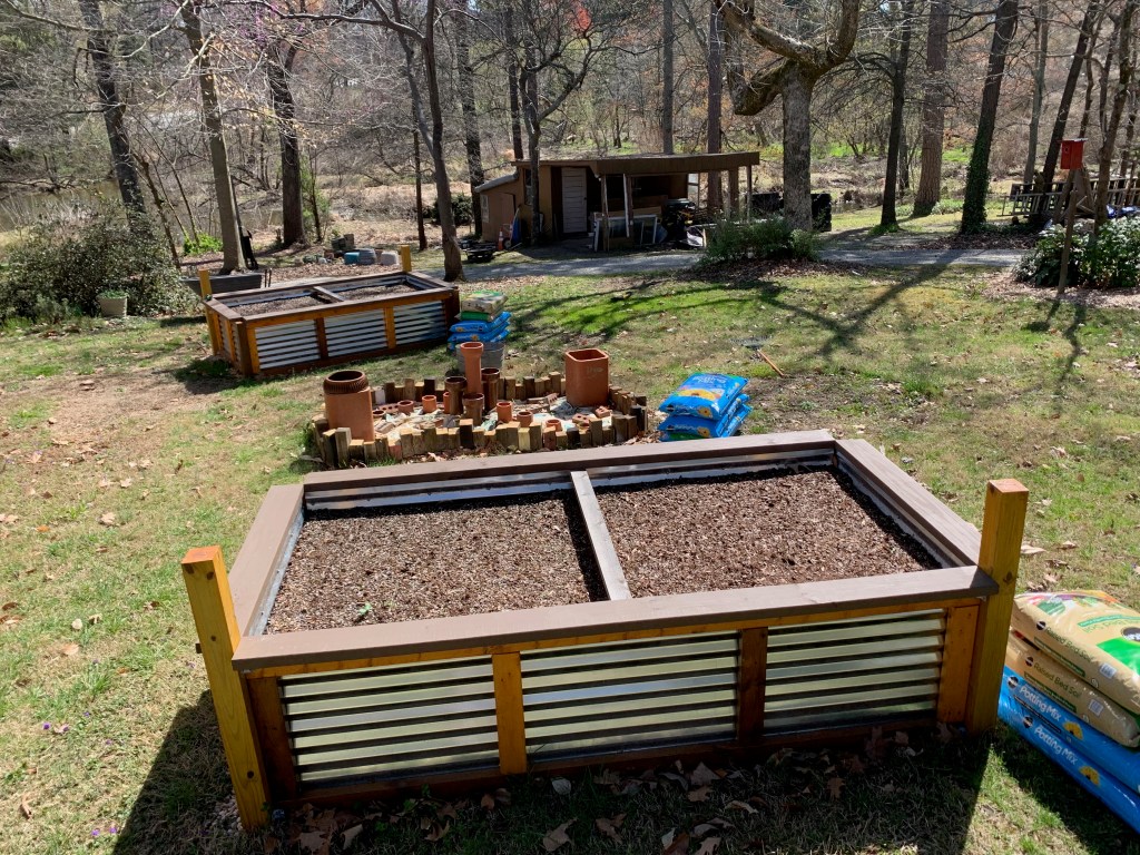 Our not so easy DIY Garden Beds in their full glory